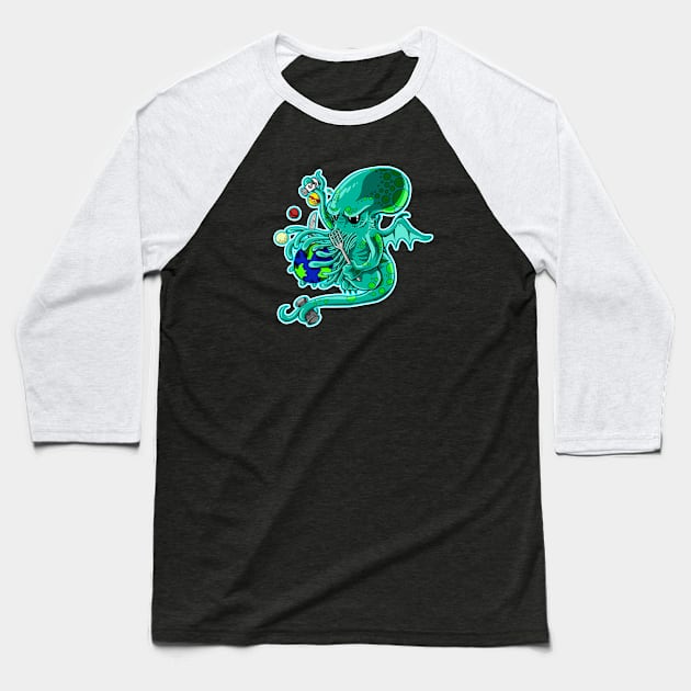 My Little Cthulhu Baseball T-Shirt by Dragonheart Studio